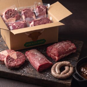 Simre-kassen med osso buco, spidsbryst, tykkam og grillpølser med ramsløg